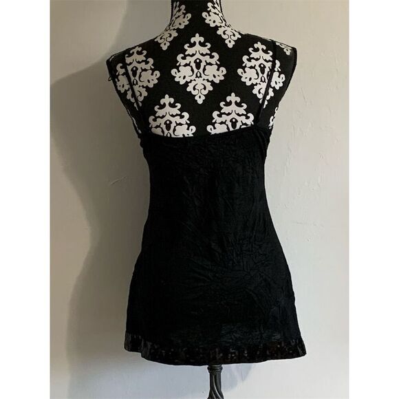 Black Arden B. Crinkle Sequins Top V-Neck Party Cocktail Evening M/L - Picture 10 of 16